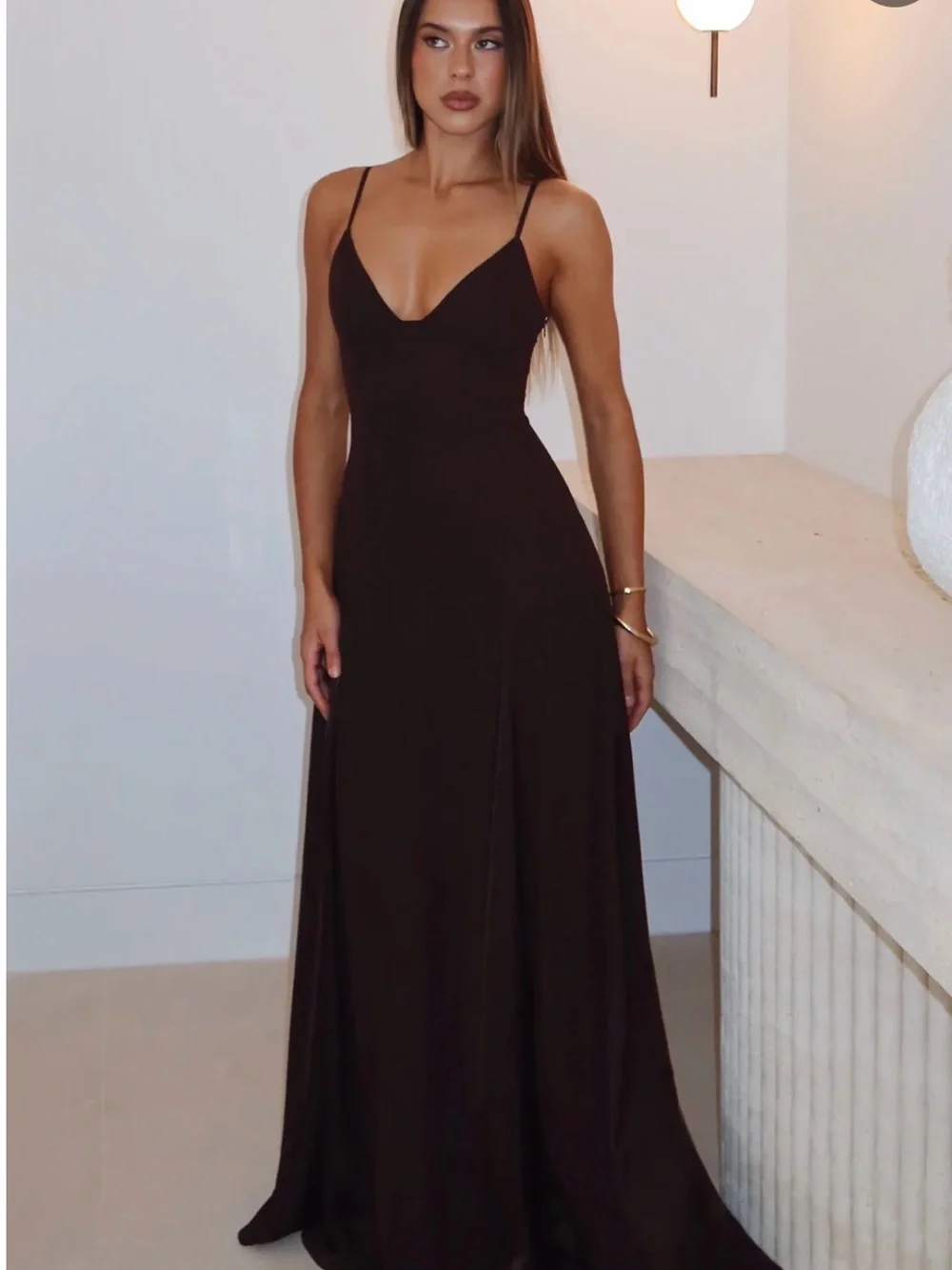Maxi Dress in Chocolate - Picture 3 of 4